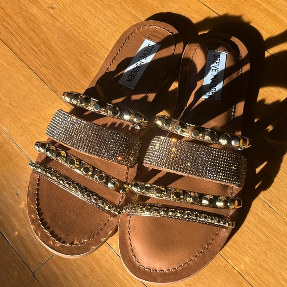 Steve Madden strappy embellished flats size 6 - Picture 5 of 7